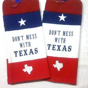 Don't mess with Texas Hanging Kitchen Towel set of 2 Full Towel